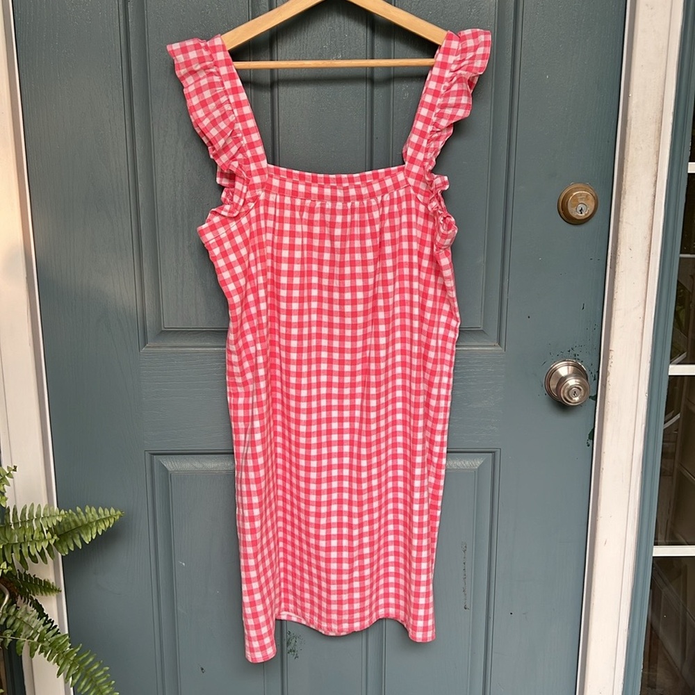 Vineyard Vines Pink & White Gingham Flutter Sleeve Dress - Picture 8 of 10